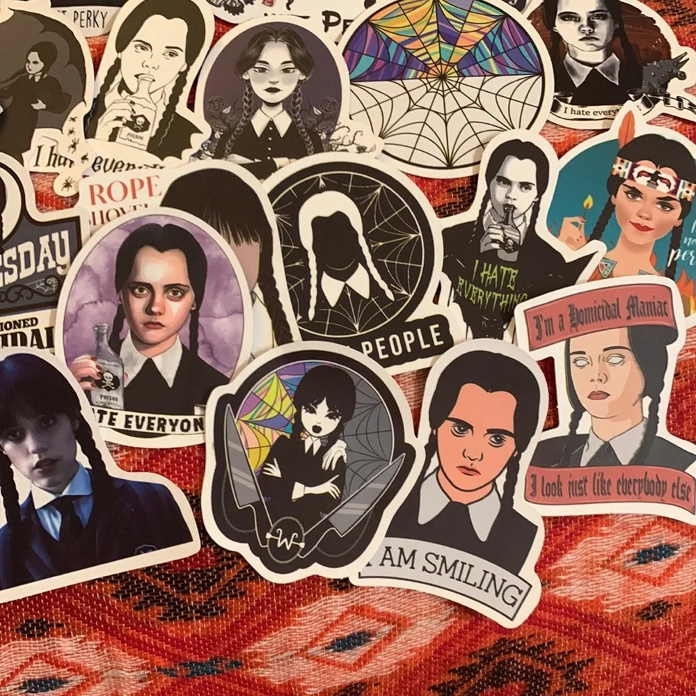 Set of 45 Wednesday Adams Stickers